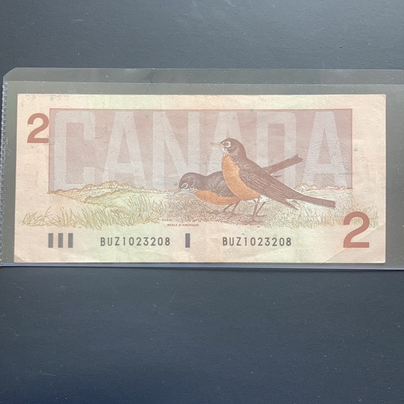 VINTAGE  1986 Bird Series Canada Banknote $2 - Picture 2 of 3